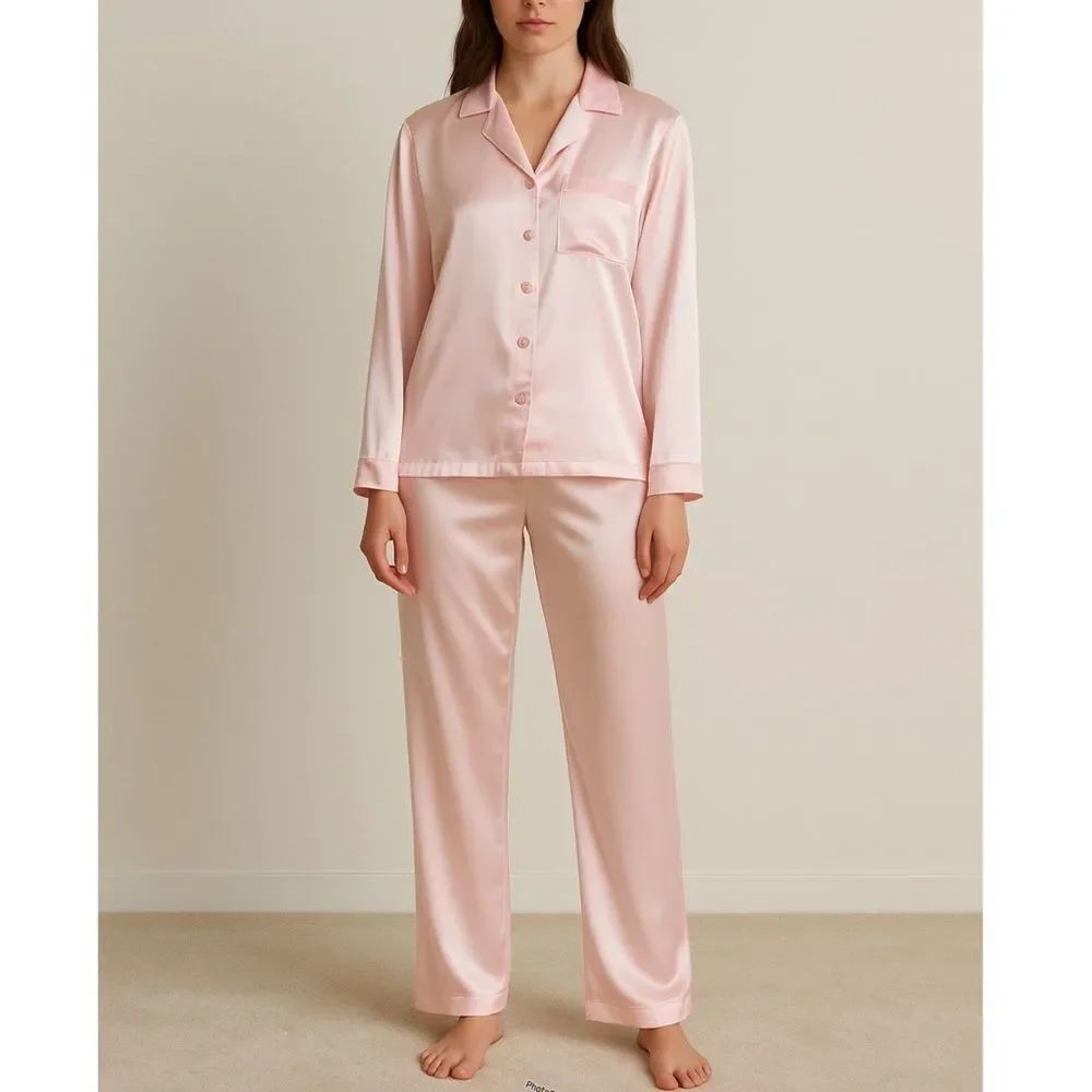 VICTORIA’S SECRET Vintage Light Baby Blush Pink Satin Pajama Pants Set